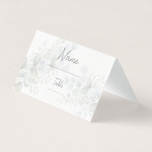 Tarjeta de lugar para invitados de boda de eucalip