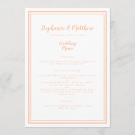 Tarjeta de lugar para menú de cena de boda con mel