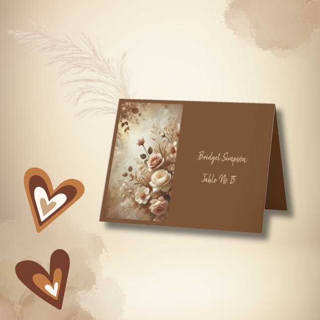 Tarjeta de lugar para un solo invitado con floral  (Subido por el creador)