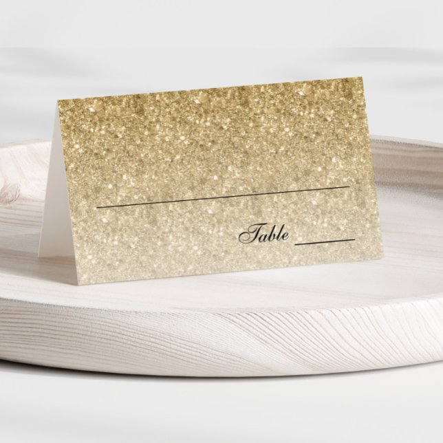 Tarjeta de lugar personalizada Glam Purpurina de o (Subido por el creador)
