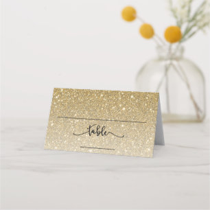 Tarjeta de lugar Personalizado Purpurina Gold