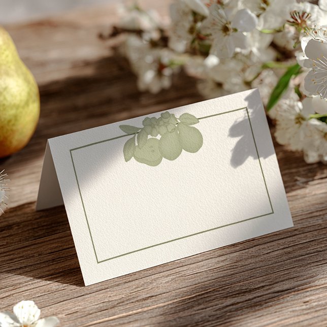 Tarjeta de lugar plana Perfect Pear Verde Salvia (Table Card)