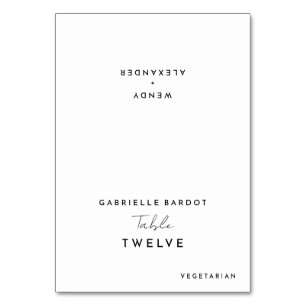 Tarjeta de lugar plegable de Boda de guiones moder