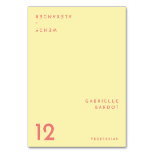 Tarjeta de lugar plegable Minimalista amarillo cít