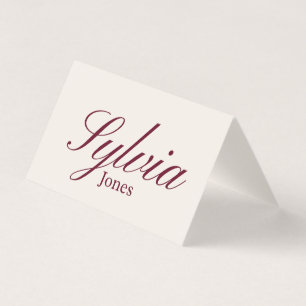 Tarjeta de lugar plegable para boda para cena, com