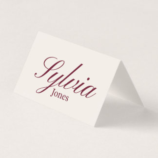 Tarjeta de lugar plegable para boda para cena, com