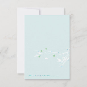 Tarjeta de lugar plegada de flor de nieve de rama