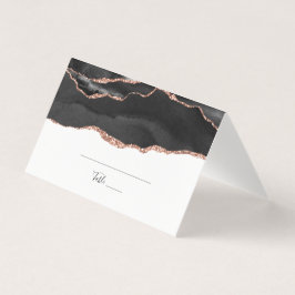 Tarjeta de lugar plegada elegante con brillo de or