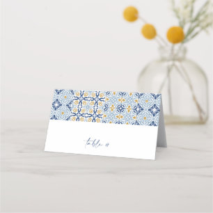 Tarjeta de lugar plegado Amalfi Tile Summer