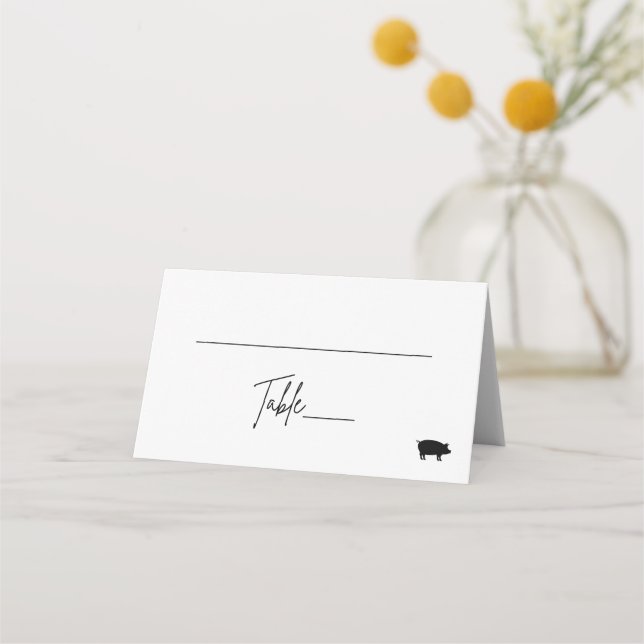Tarjeta de lugar plegado - cerdo (Anverso)