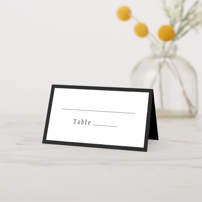 Tarjeta de lugar plegado de Boda negro gótico clás (Anverso)