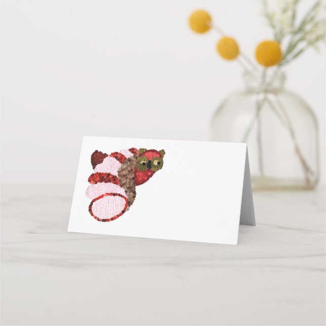 Tarjeta de lugar plegado de búho (Anverso)