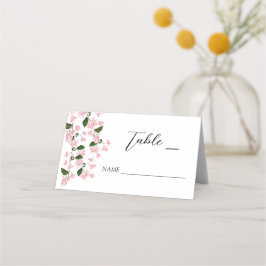 Tarjeta de lugar plegado de la flor blanca de las 