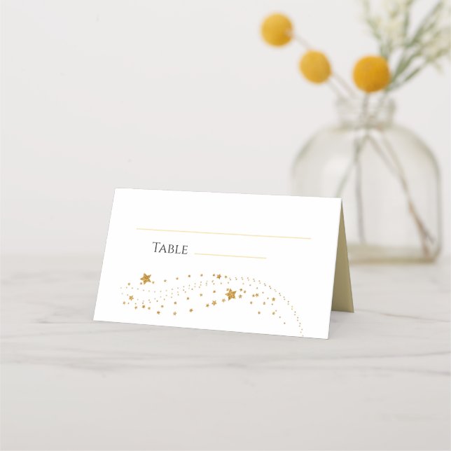 Tarjeta de lugar plegado del Boda Celestial Starry (Anverso)