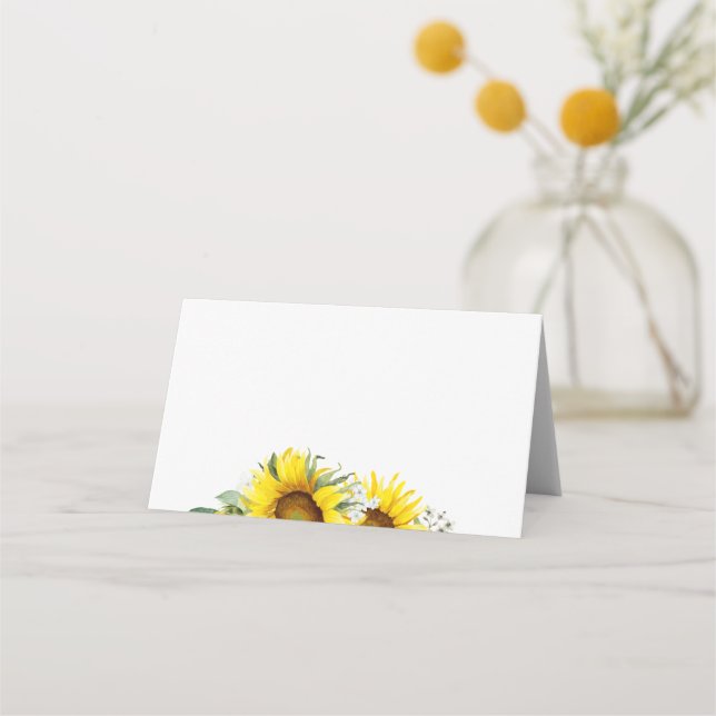 Tarjeta de lugar plegado del boda de flor silvestr (Anverso)