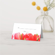 Tarjeta de lugar plegado del Boda de los tulipanes