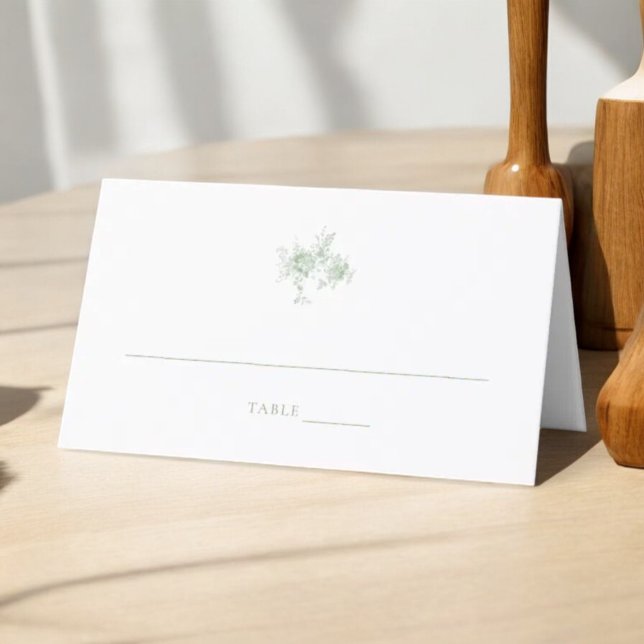 Tarjeta de lugar plegado del Boda de tela verde sa (Subido por el creador)