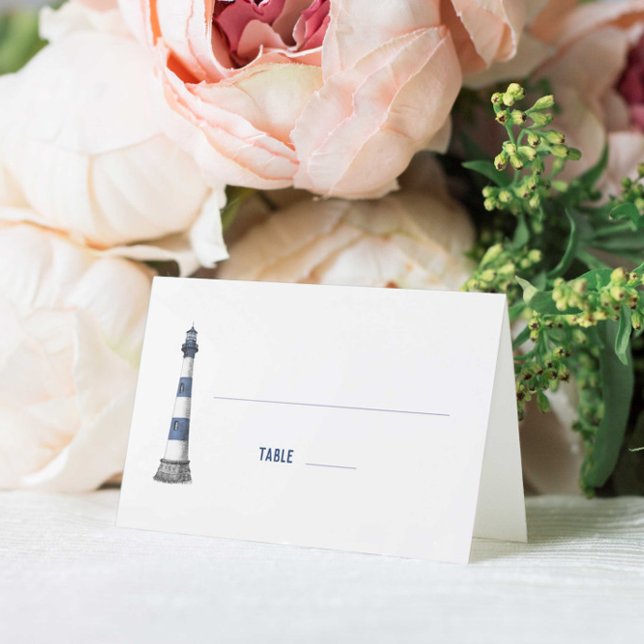 Tarjeta de lugar plegado del Boda del faro blanco  (Subido por el creador)