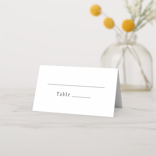 Tarjeta de lugar plegado del clásico Boda blanco g (Anverso)