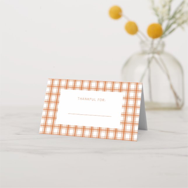 Tarjeta de lugar plegado del Naranja de quemado de (Anverso)