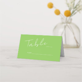 Tarjeta de lugar plegado Lime Green Boda