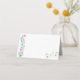 Tarjeta de lugar plegado Mahjong Watercolor Flower