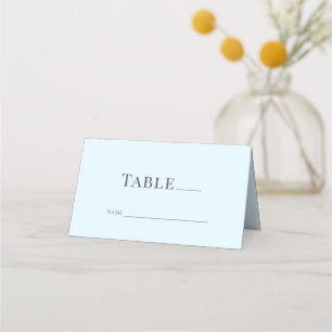 Tarjeta de lugar plegado moderna Icy Blue Boda