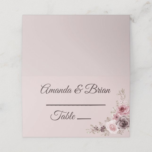 Tarjeta de lugar plegado para Boda de hongos profu (Exterior desplegado)