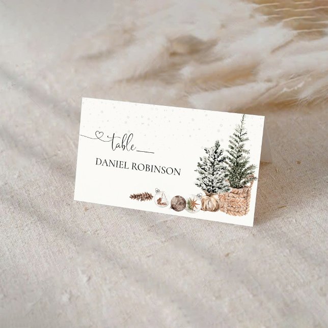 Tarjeta de lugar plegado para Navidades acogedores (Subido por el creador)