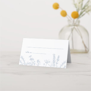 Tarjeta de lugar plegado Periwinkle Wildflower Bod