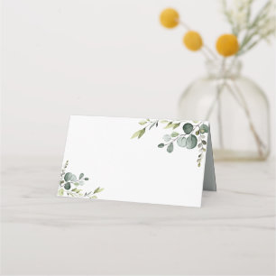Tarjeta de lugar plegado Rustic Eucalyptus Greener