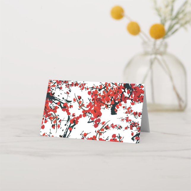 Tarjeta de lugar plegado Sakura (Anverso)