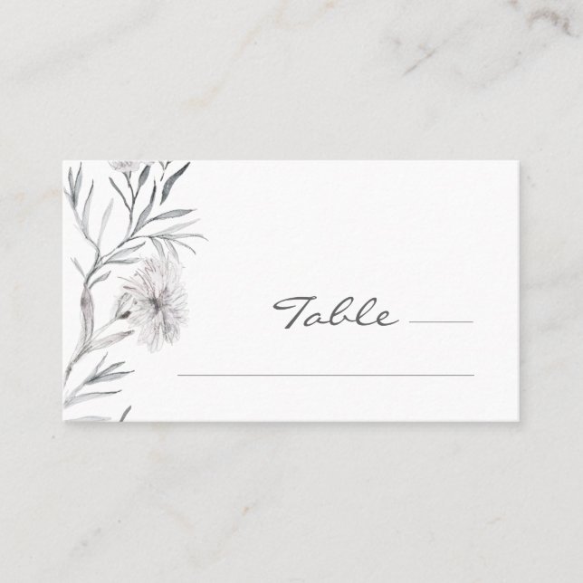 Tarjeta de lugar simple y elegante para Boda de fl (Anverso)