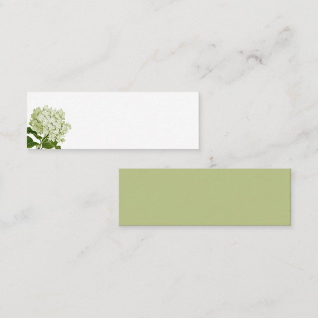 Tarjeta de lugar verde pálido Hydrangea Blank (Anverso / Reverso)
