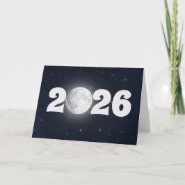 Tarjeta de luna completa de Año Nuevo 2026