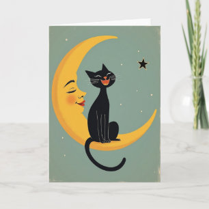 Tarjeta de Luna Criatura Oscura Feliz