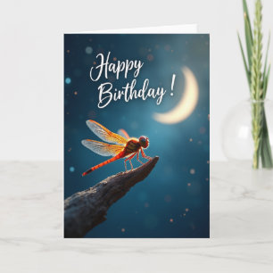 Tarjeta de luna de insecto ígneo alegre