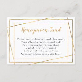 Tarjeta de luna de miel boda | marco oro simple