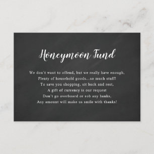 Tarjeta de luna de miel boda   pizarra