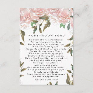 tarjeta de luna de miel boda rosa