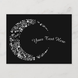 Tarjeta de luna floral floral blanca personalizada