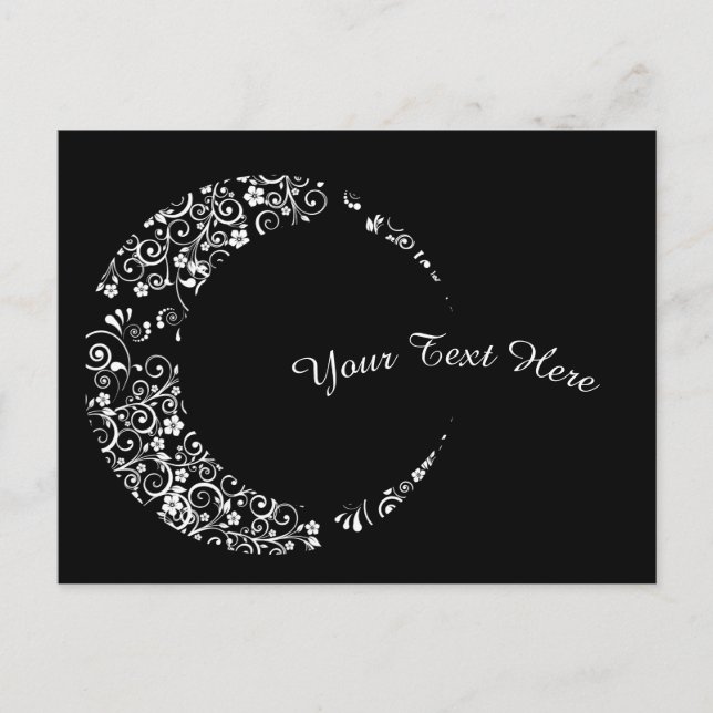 Tarjeta de luna floral floral blanca personalizada (Anverso)