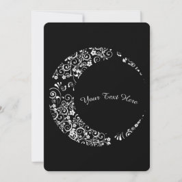 Tarjeta de luna floral floral blanca personalizada
