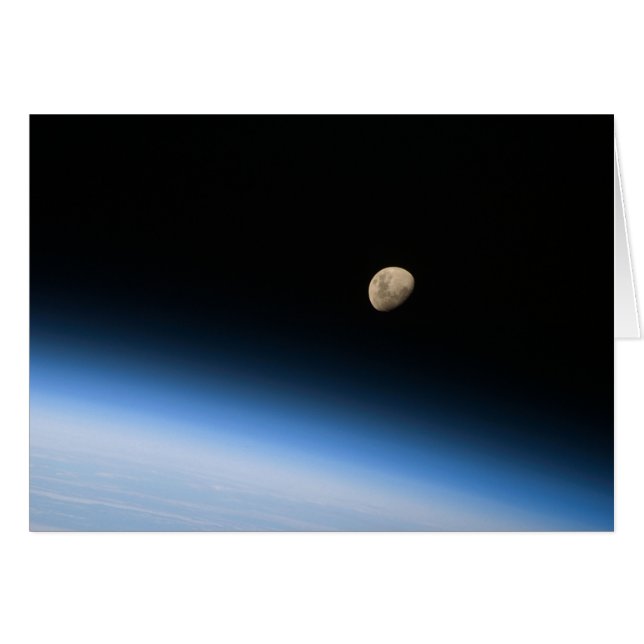 Tarjeta de Luna gibosa desde órbita (Anverso (Horizontal))