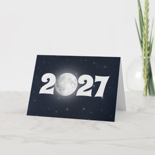 Tarjeta de Luna Llena del Año Nuevo 2027 (Anverso)