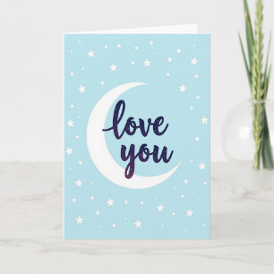 Tarjeta de Luna Minimalista Te Amo