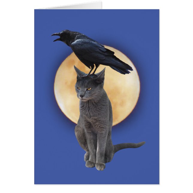 Tarjeta de luna raven Cat (Frente)