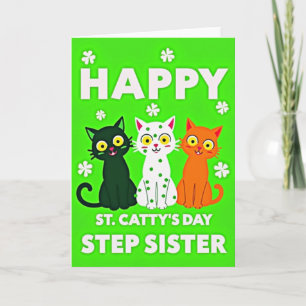 Tarjeta de lunares de gato verde