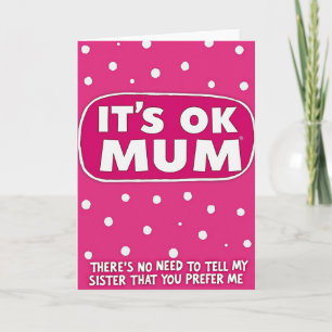 Tarjeta de lunares del día de las madres fucsia
