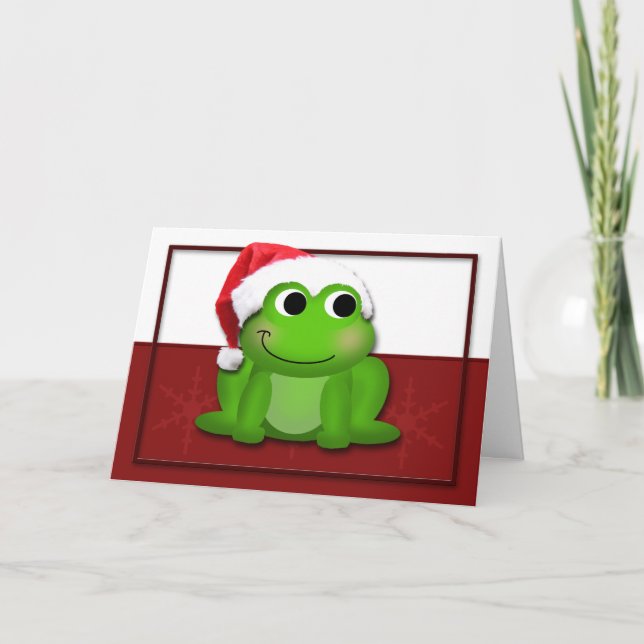 Tarjeta de lúpulo del Froggy del gorra de Santa (Anverso)